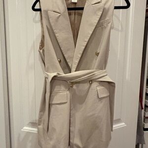 Christian Siriano Beige Vest with Belt